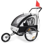 Remorque vélo samax pour 2 enfants - convertible jogger - blanc et noir Remorque vélo samax pour 2 enfants - convertible jogger - blanc et noir