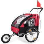 Remorque vélo samax pour 2 enfants mixte convertible jogger - rouge et noir Remorque vélo samax pour 2 enfants mixte convertible jogger - rouge et noir