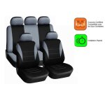 Housses couvre sieges renault - laguna megane clio - gris - polyester respirant - 9 pcs