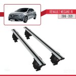 Barres de toit ace - 4 railing porte - bagages de voiture gris pour renault megane iv 2016 - 2021