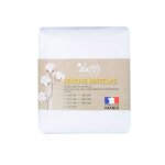 Rnove matelas impermable 90x190 cm doulito - made in france - coton - blanc