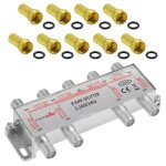 Répartiteur coupleur dantenne tv 8 sorties fiche f inclue - 100db 5 - 2450 mhz Répartiteur coupleur dantenne tv 8 sorties fiche f inclue - 100db 5 - 2450 mhz