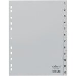 R�pertoire - durable - 1 - 12 - format a4 vertical - onglets imprim�s en film pp gris
