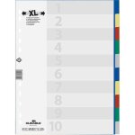 R�pertoire 10 onglets extra - large a4 vertical durable - bigarr� plastique 10 registres