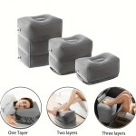 Repose pieds gonflable ergonomique 3 couches coussin r�glable en hauteur portable avec sac de rangementl�ger ...