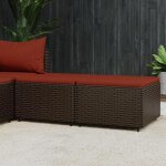 Repose - pieds de jardin en r�sine tress�e - vidaxl - lot de 2 - marron - rouge cannelle - r�sistant ...