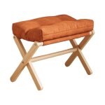 Repose - pieds pliable en bois massif - tabouret rembourr� - banc � chaussures gain de place - 44x30x46 ...