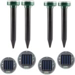 R�pulsif solaire pour animaux r�pulsif � ultrasons pour chats aliment� par batterie solaire avec capteur ...