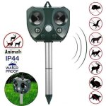 Rpulsif  ultrasons solaire rpulsif eloigner animaux raton laveur chats chiens oiseaux lapin cureuil ...