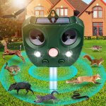 R�pulsif ultrasonique solaire pour animaux - ulisem - d�tection de mouvement - lumi�re led clignotante ...