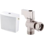 R�servoir iseo bas wirquin 50720024 blanc & robinet �querre chrome 1 / 4 tour 19529004