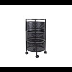 Resserre 3 paniers rotatifs sur roues en acier noir h 60 cm x d 33 cm etagère de rangement cuisine salle ... Resserre 3 paniers rotatifs sur roues en acier noir h 60 cm x d 33 cm etagère de rangement cuisine salle ...