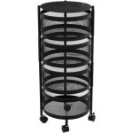 Resserre 4 paniers rotatifs sur roues en acier noir h 75 cm x d 30 cm etagère de rangement cuisine salle ... Resserre 4 paniers rotatifs sur roues en acier noir h 75 cm x d 30 cm etagère de rangement cuisine salle ...