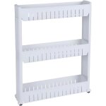 Resserre de cuisine ou rangement salle de bain 3 tablettes polypropyl�ne blanc - 54 x 71 x 12 cm