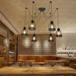 Restaurant - bar lustre en fer vintage clairage dcoratif en pendentif en acier inoxydable spider e27 ...