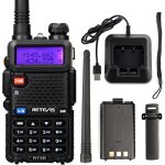 Retevis rt5r talkie walkie double bande longue porte 128 canaux vox led rechargeable radio bidirectionnelle ...
