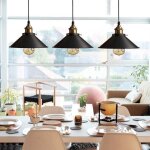 Rtro 3 luminaires suspensions noir industrielle e27 - 22 cm mtal lustre abat - jour plafonnier intrieur ...