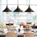 R�tro 3 luminaires suspensions noir industrielle e27 - �22 cm m�tal lustre abat - jour plafonnier int�rieur ...