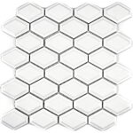 Rtro 3d mosaque carreau cramique diamant metro blanc mat carrelage cuisine mos13md - 0111
