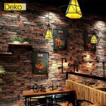 Papier peint 3d pvc - ideko - briques antique - rouge - 10m x 0. 53m - imperméable Papier peint 3d pvc - ideko - briques antique - rouge - 10m x 0. 53m - imperméable
