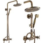 R�tro colonne de douche de robinet de douche salle de bain laiton antique douche syst�me ensemble mitigeur ...