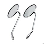 R�troviseur - 1 paire de r�troviseurs de moto argent�s ronds chrom�s de 8 mm. r�troviseur gauche et droit. ...