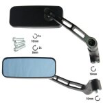 Retroviseurs couple miroir mtal moto scooter custom noir a - pro adaptateur