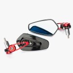 Retroviseurs lat�raux miroir arri�re guidon 22mm 7 - 8 universel moto rouge