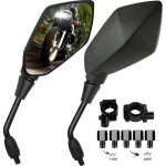Rtroviseurs moto universels lot de 2 rtroviseurs latraux de motoavec embouts de guidon 7 / 8 22mm ...