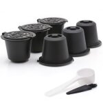 Réutilisable capsules de café nespresso tasse avec cuillère brosse noir capsule de café rechargeable ... Réutilisable capsules de café nespresso tasse avec cuillère brosse noir capsule de café rechargeable ...