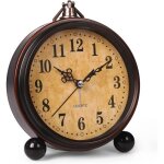 Réveil à batterie veilleuse horloge de table analogique vintage super silencieuse et sans tic - tac pour ... Réveil à batterie veilleuse horloge de table analogique vintage super silencieuse et sans tic - tac pour ...