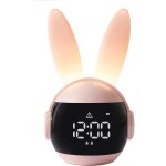 Rveil pour enfants rveils lapin rose pour filles rveil enfant avec sonneries et veilleuse rechargeable ...