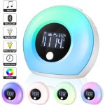 Rveil lumineux avec haut - parleurs bluetooth rveil enfant avec cran lcd 5couleurveilleuse  induction ...