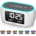 R�veil lumineux - buffbee - glow - radio fm - veilleuse 7 couleurs - double alarme
