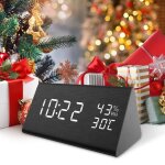 Réveil numérique led sound control led alarm clock bois digital température et humidité daffichage pour ... Réveil numérique led sound control led alarm clock bois digital température et humidité daffichage pour ...
