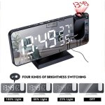 Rveil numrique de miroir led radio - rveil electronique de bureau rveil usb projecteur radio fm mode ...