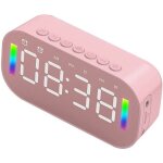 R�veil num�rique rose led avec radio fm horloge digitale table de chevet pour enfant et adultes