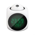 R�veil � projecteur led affichage num�rique multifonctionnel temp�rature horloge vocale chambre � coucher ...