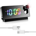 Reveil projecteur plafond radio reveil projection plafond miroir avec affichage temprature et grand ...