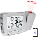 Rveil  projection pour chambre  coucher avec thermomtre hygromtre horloge de plafond de projet numrique ...