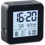 Rveil radio - pilot - infactory - noir - thermomtre - hygromtre - 2 horaires de rveil