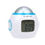 Rveil td alarme lumineux enfants multifonctions projecteur musique dormir affichage heure temprature ...