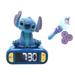 R�veil veilleuse + torche projecteur � histoires - lexibook - stitch - 3d lumineux et sonore - bleu - ...