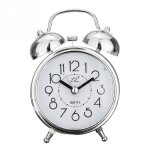 Rveil vintage rtro silencieux pointeur horloges rond numro double cloche fort rveil chevet veilleuse ...