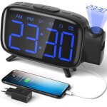 Rveil - zgeer - projecteur 180 - radio fm - 2 alarmes - luminosit rglable