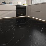 Rewallpaper dalle pvc adhesive sol effet carrelage imitation marbre noir 30cmx30cm revetement de sol ...