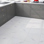 Rewallpaper dalle pvc adhesive sol marbre blanc 30cmx30cm dalles lino sols adhesif salle de bain cuisine ...