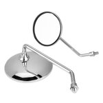Rho - 1 paire de r�troviseurs de moto ronds de 8 mm � droite et � gauche