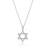 Rhodi� argent 925 �toile de david collier pendentif pour hommes et femmes[1390]