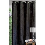 Rideau ameublement gros ronds et fils argent�s noir 140x240 cm
